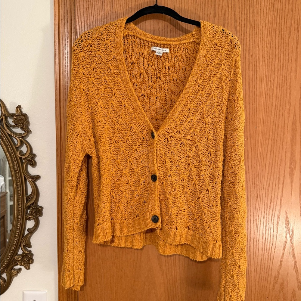 American Eagle Outfitters Mustard Cardigan